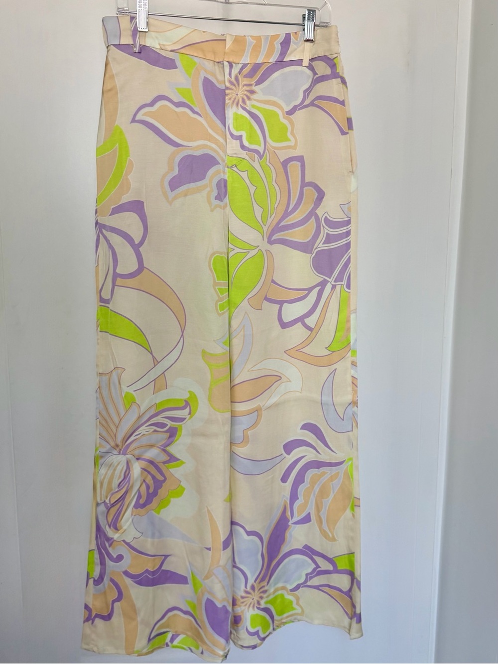 ZARA Printed High Waist Palazzo Trousers